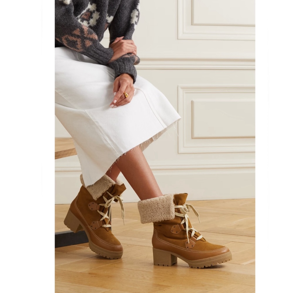 See by Chloé Verena Shearling High Block Heel Booties - Picture 2 of 16